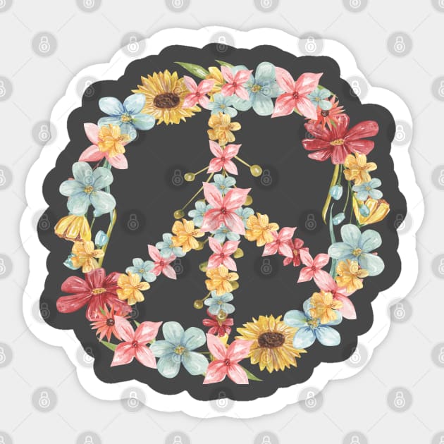 Peace Flowers Sticker by Danipost